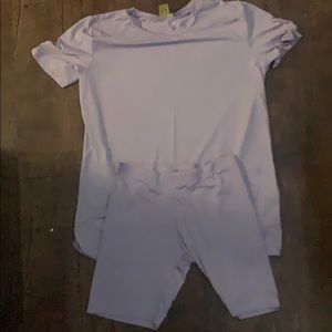 Lavender biker short set